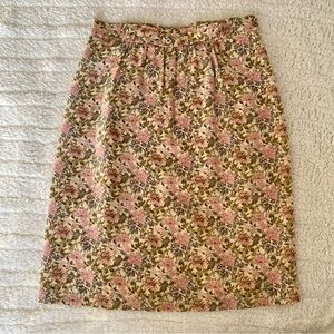 Vtg Alcott & Andrews Womens 100% Silk Floral Skirt Womens Size 14 Cottagecore